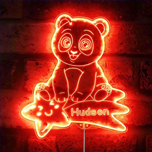 Personalized Panda RGB Dynamic Glam LED Sign st06-fnd-p0008-tm