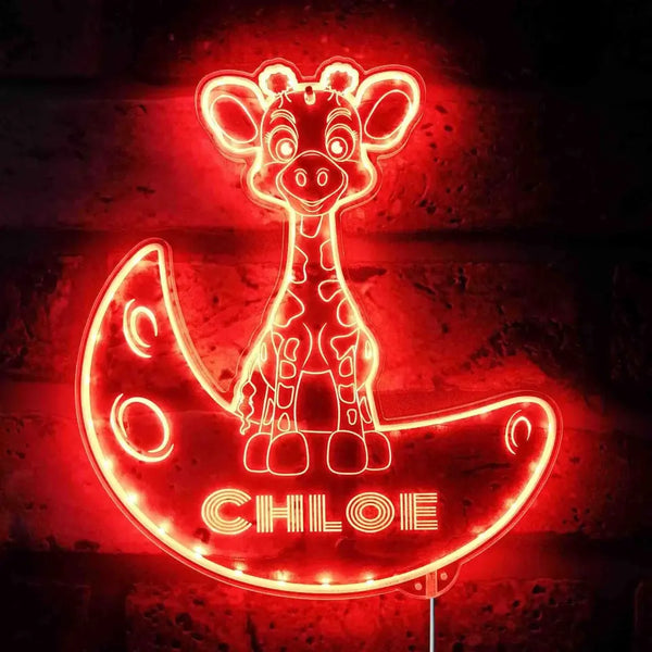 Personalized Giraffe RGB Dynamic Glam LED Sign st06-fnd-p0007-tm