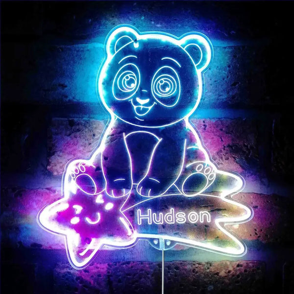 Personalized Panda RGB Dynamic Glam LED Sign st06-fnd-p0008-tm