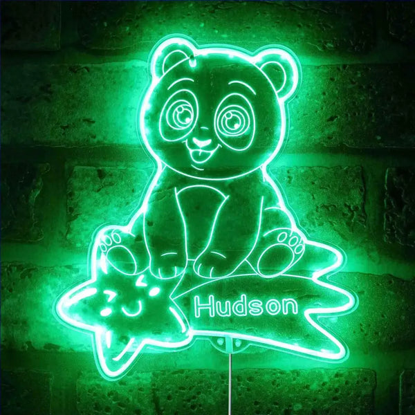 Personalized Panda RGB Dynamic Glam LED Sign st06-fnd-p0008-tm