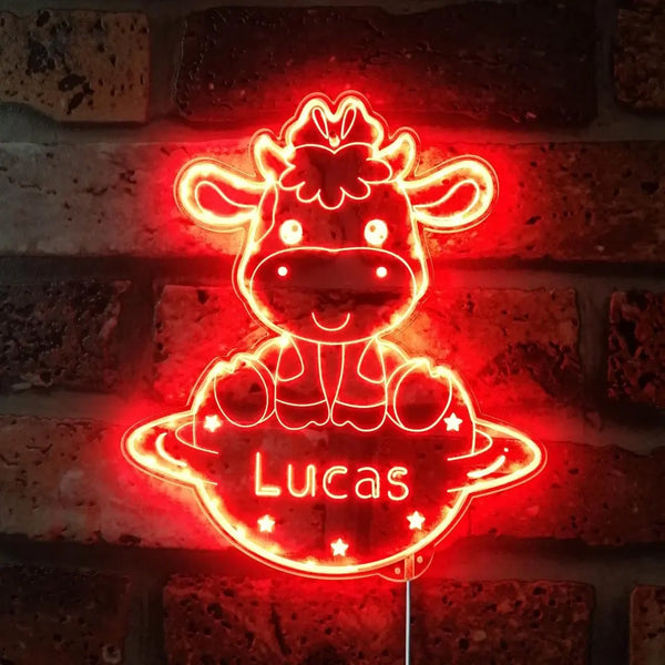 Personalized Cow RGB Dynamic Glam LED Sign st06-fnd-p0011-tm
