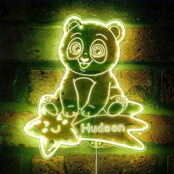 Personalized Panda RGB Dynamic Glam LED Sign st06-fnd-p0008-tm