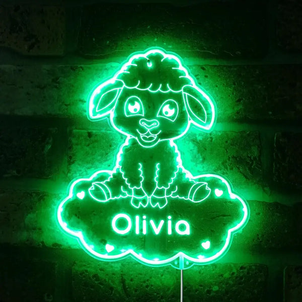 Personalized Sheep Lamb RGB Dynamic Glam LED Sign st06-fnd-p0017-tm