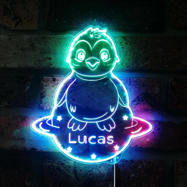 Personalized Penguin RGB Dynamic Glam LED Sign st06-fnd-p0022-tm