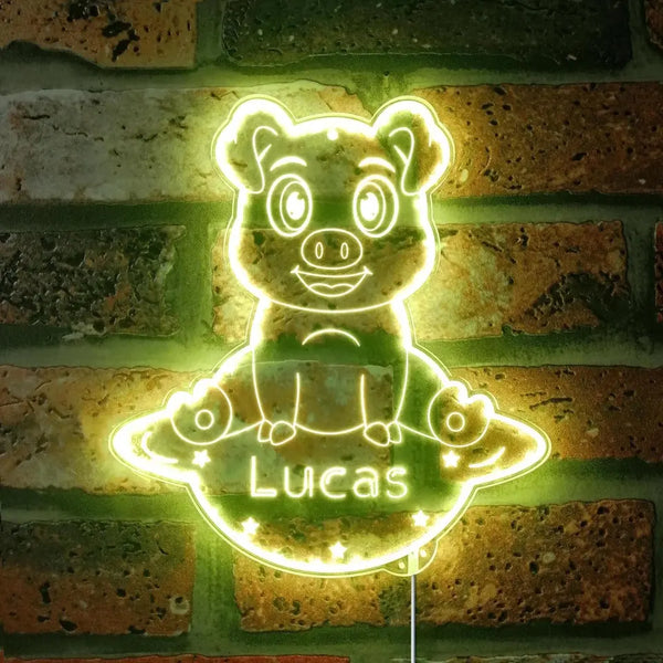 Personalized Pig RGB Dynamic Glam LED Sign st06-fnd-p0018-tm