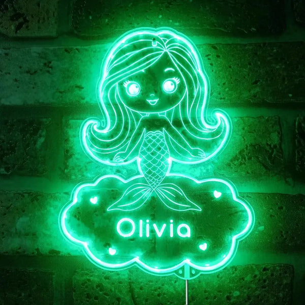 Personalized Mermaid RGB Dynamic Glam LED Sign st06-fnd-p0020-tm