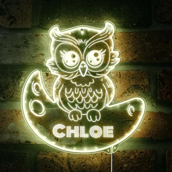 Personalized Owl RGB Dynamic Glam LED Sign st06-fnd-p0019-tm