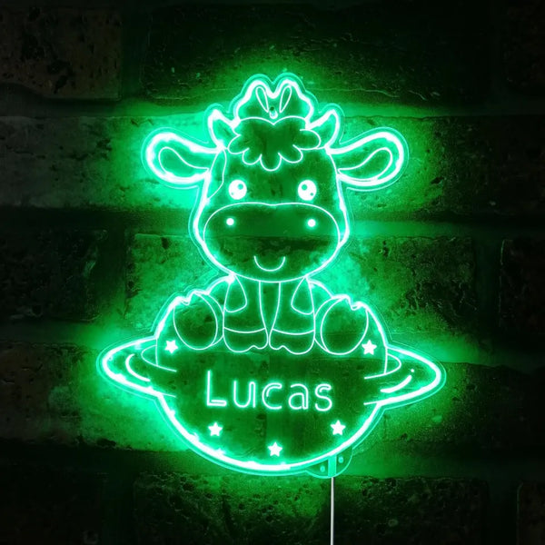 Personalized Cow RGB Dynamic Glam LED Sign st06-fnd-p0011-tm