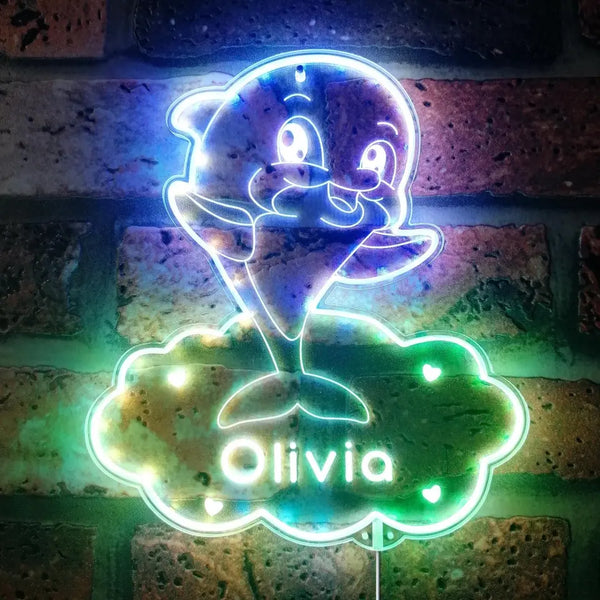 Personalized Dolphin RGB Dynamic Glam LED Sign st06-fnd-p0028-tm