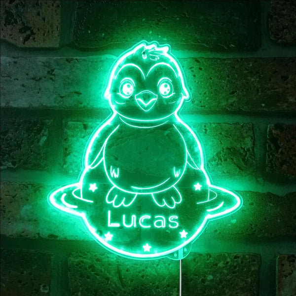 Personalized Penguin RGB Dynamic Glam LED Sign st06-fnd-p0022-tm