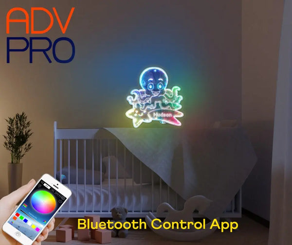 Personalized Octopus RGB Dynamic Glam LED Sign st06-fnd-p0021-tm