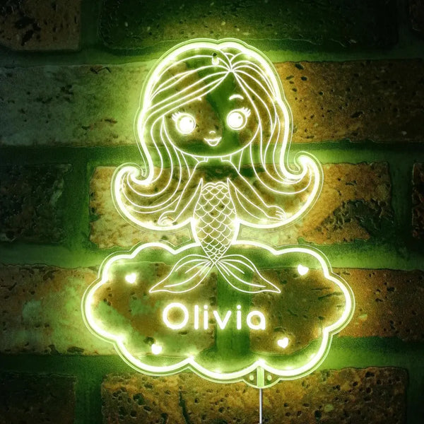 Personalized Mermaid RGB Dynamic Glam LED Sign st06-fnd-p0020-tm