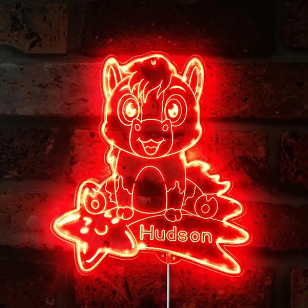 Personalized Horse RGB Dynamic Glam LED Sign st06-fnd-p0015-tm