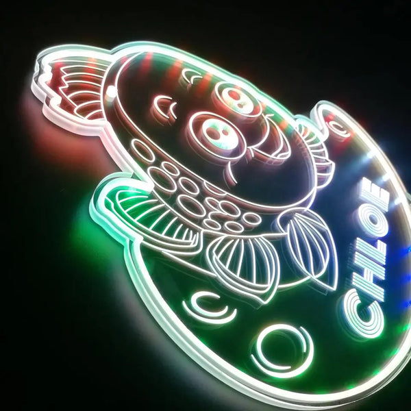 Personalized Crown Fish RGB Dynamic Glam LED Sign st06-fnd-p0027-tm