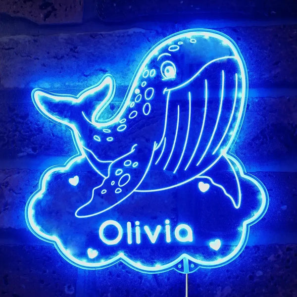 Personalized Whale RGB Dynamic Glam LED Sign st06-fnd-p0026-tm