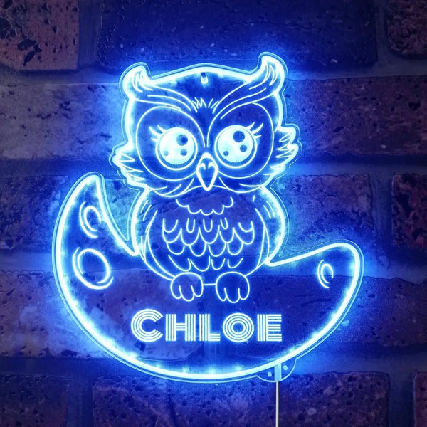 Personalized Owl RGB Dynamic Glam LED Sign st06-fnd-p0019-tm