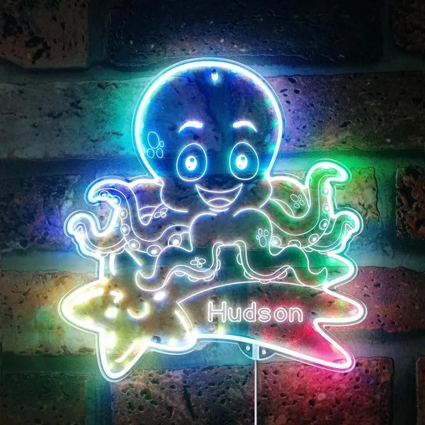 Personalized Octopus RGB Dynamic Glam LED Sign st06-fnd-p0021-tm