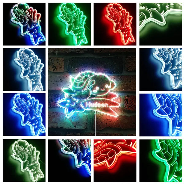 Personalized Sea Turtle RGB Dynamic Glam LED Sign st06-fnd-p0023-tm