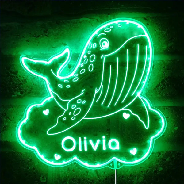 Personalized Whale RGB Dynamic Glam LED Sign st06-fnd-p0026-tm