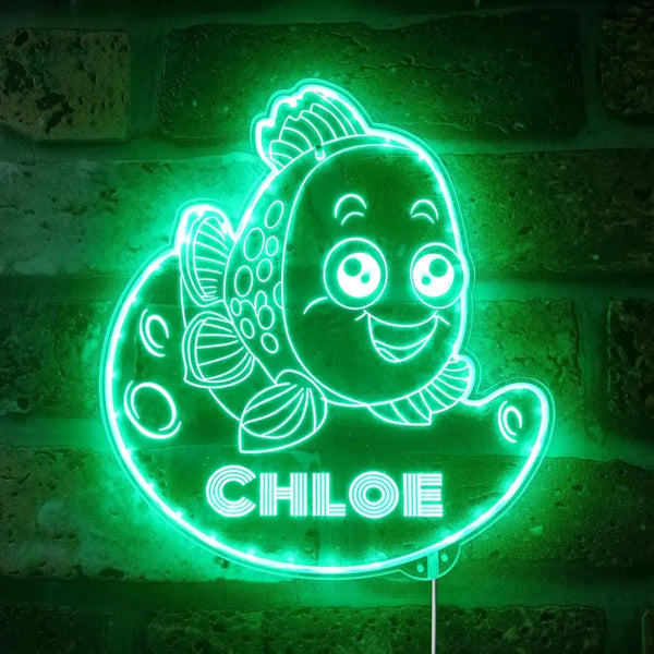 Personalized Crown Fish RGB Dynamic Glam LED Sign st06-fnd-p0027-tm