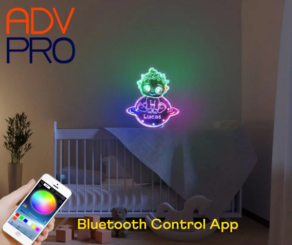 Personalized Baby Boy RGB Dynamic Glam LED Sign st06-fnd-p0036-tm