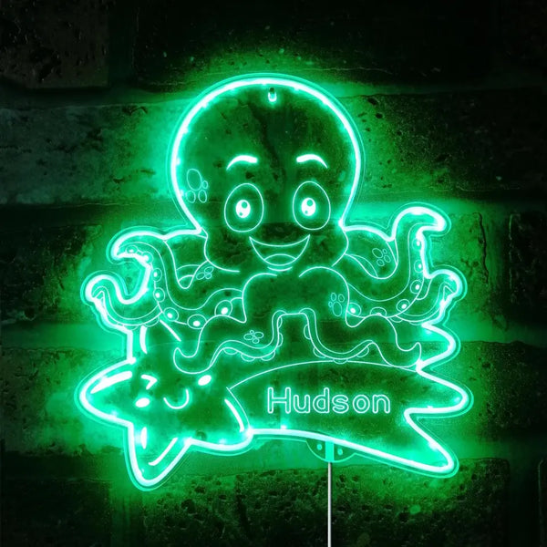 Personalized Octopus RGB Dynamic Glam LED Sign st06-fnd-p0021-tm