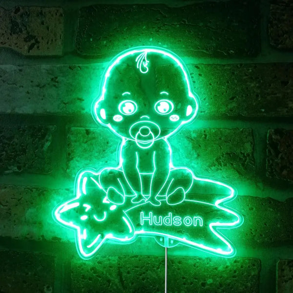 Personalized Baby Boy RGB Dynamic Glam LED Sign st06-fnd-p0038-tm