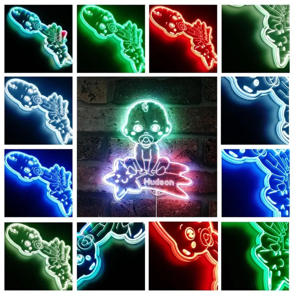 Personalized Baby Boy RGB Dynamic Glam LED Sign st06-fnd-p0038-tm