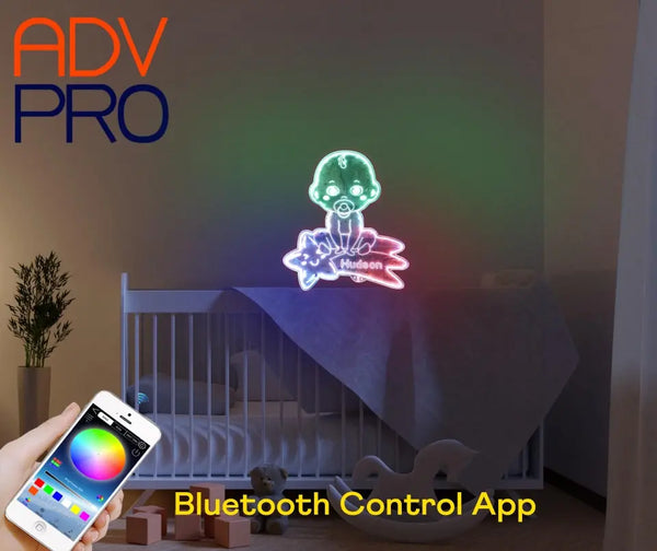 Personalized Baby Boy RGB Dynamic Glam LED Sign st06-fnd-p0038-tm