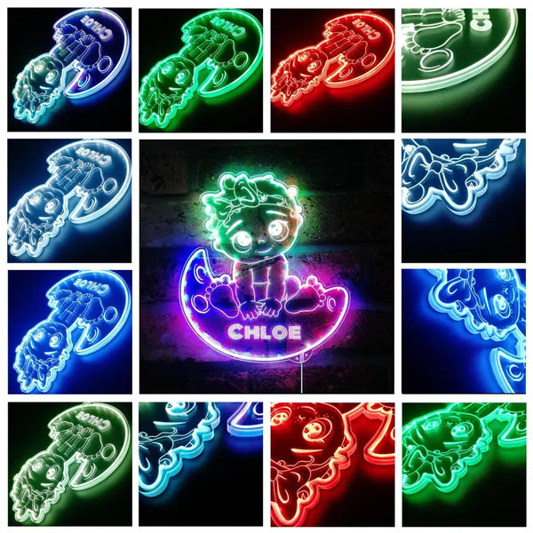 Personalized Baby Girl RGB Dynamic Glam LED Sign st06-fnd-p0037-tm