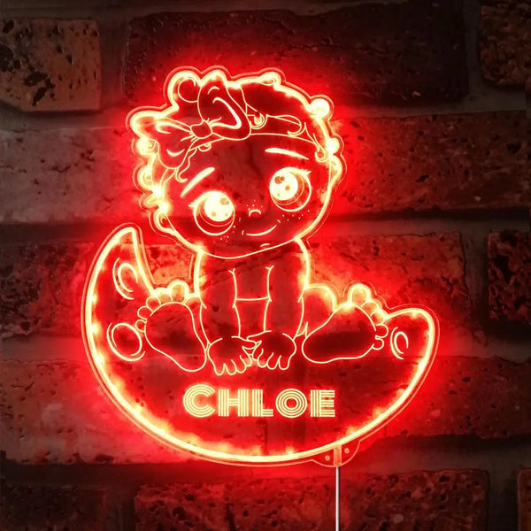 Personalized Baby Girl RGB Dynamic Glam LED Sign st06-fnd-p0037-tm