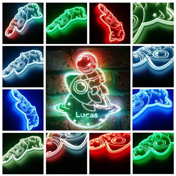 Personalized Astronaut RGB Dynamic Glam LED Sign st06-fnd-p0035-tm