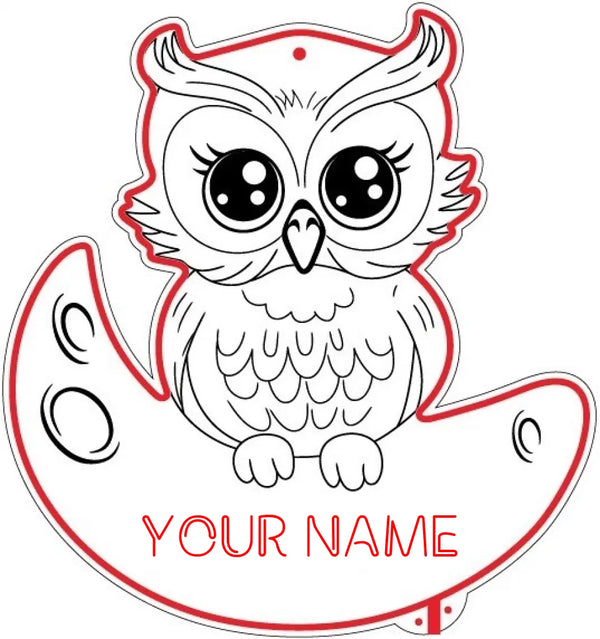 Personalized Owl RGB Dynamic Glam LED Sign st06-fnd-p0019-tm