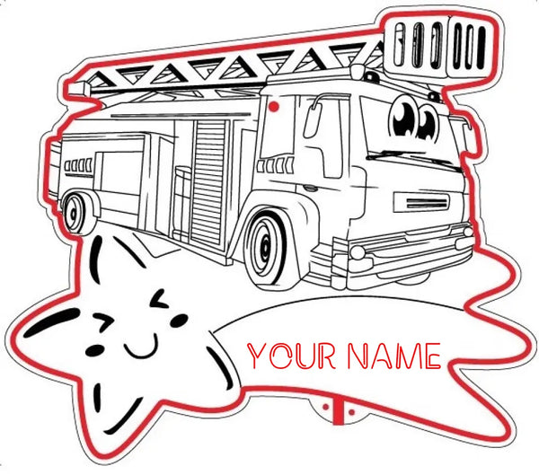 Personalized Fire Truck RGB Dynamic Glam LED Sign st06-fnd-p0030-tm