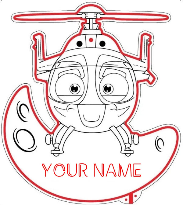 Personalized Helicopter RGB Dynamic Glam LED Sign st06-fnd-p0033-tm
