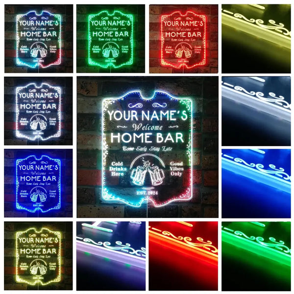 Personalized Your Name Home Bar RGB Dynamic Glam LED Sign st06-fnd-p11-tm