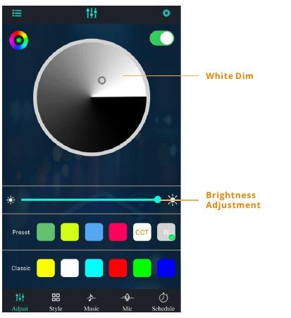 White dim screen