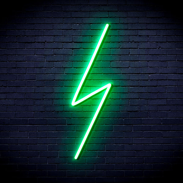 advpro-lighting-bolt-ultra-bright-led-neon-sign-fnu0001 - Green