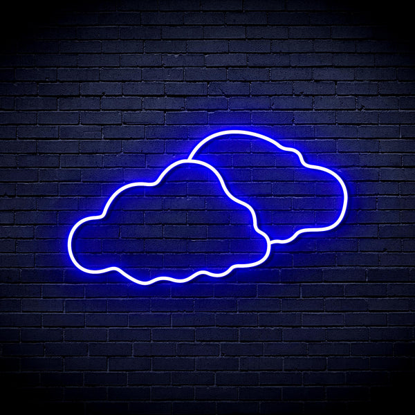 advpro-two-clouds-ultra-bright-led-neon-sign-fnu0007 - Blue