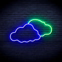 advpro-two-clouds-ultra-bright-led-neon-sign-fnu0007 - Green & Blue