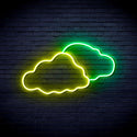 advpro-two-clouds-ultra-bright-led-neon-sign-fnu0007 - Green & Yellow
