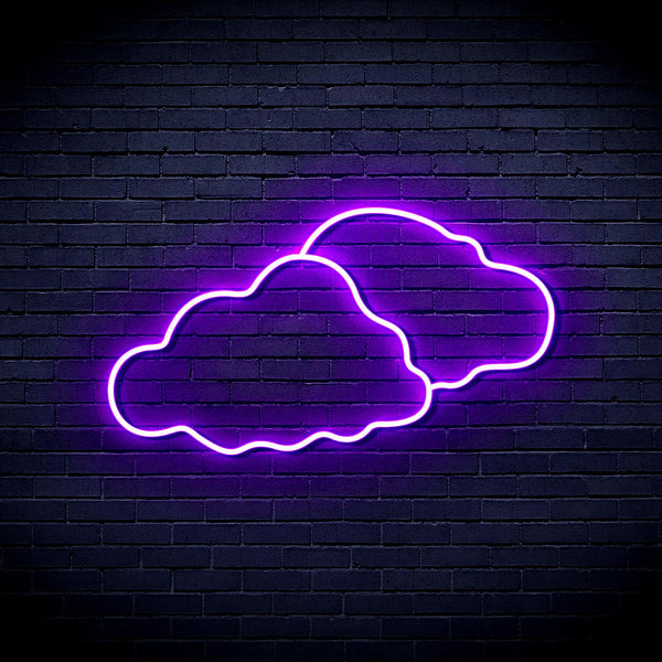 advpro-two-clouds-ultra-bright-led-neon-sign-fnu0007 - Purple