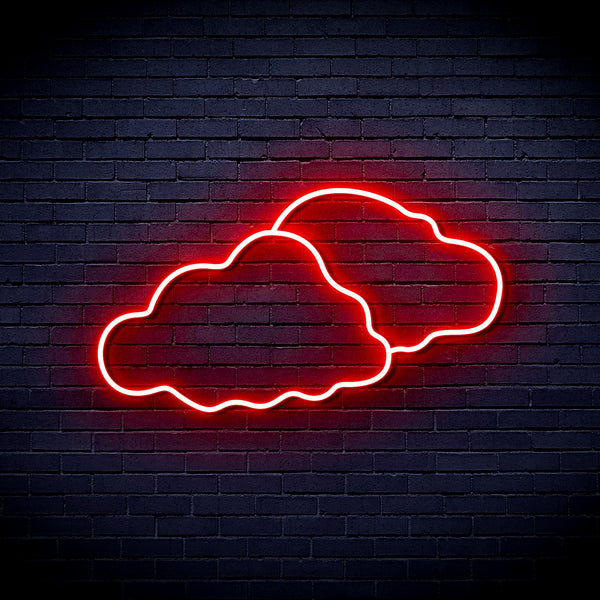 advpro-two-clouds-ultra-bright-led-neon-sign-fnu0007 - Red