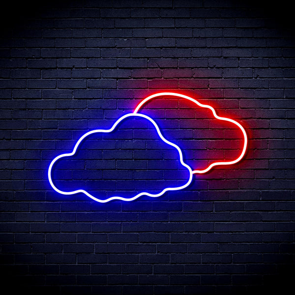 advpro-two-clouds-ultra-bright-led-neon-sign-fnu0007 - Red & Blue