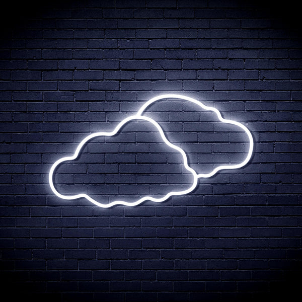 advpro-two-clouds-ultra-bright-led-neon-sign-fnu0007 - White