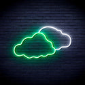 advpro-two-clouds-ultra-bright-led-neon-sign-fnu0007 - White & Green