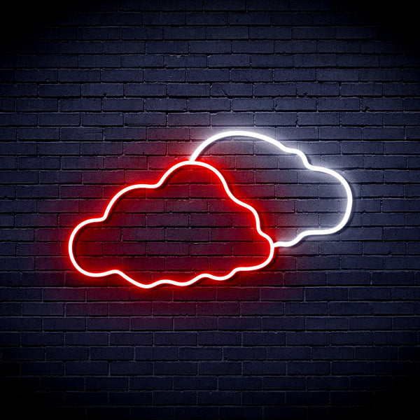 advpro-two-clouds-ultra-bright-led-neon-sign-fnu0007 - White & Red