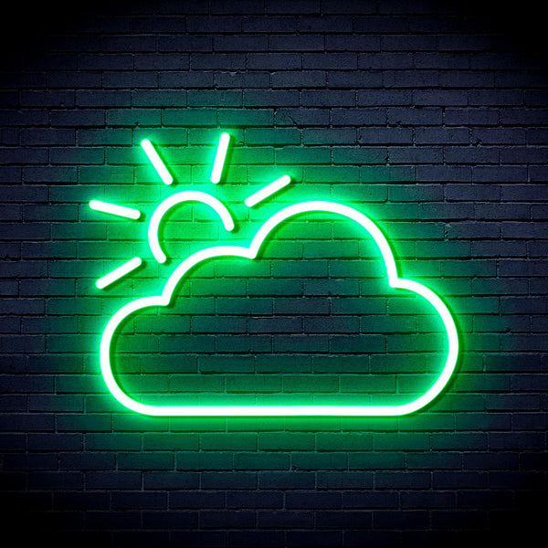 advpro-sun-and-cloud-ultra-bright-led-neon-sign-fnu0014 - Green