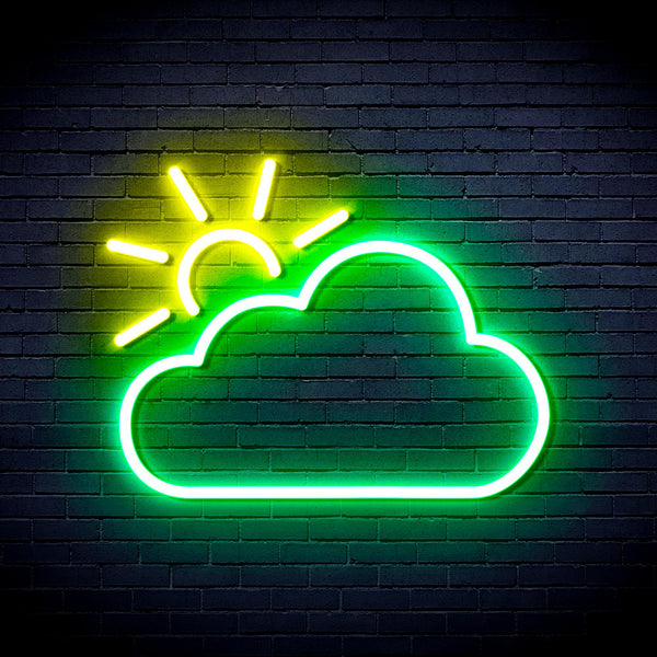 advpro-sun-and-cloud-ultra-bright-led-neon-sign-fnu0014 - Green & Yellow