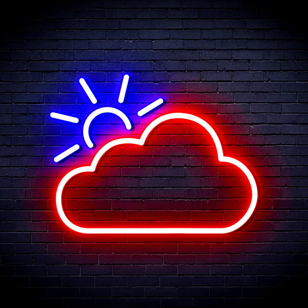 advpro-sun-and-cloud-ultra-bright-led-neon-sign-fnu0014 - Red & Blue